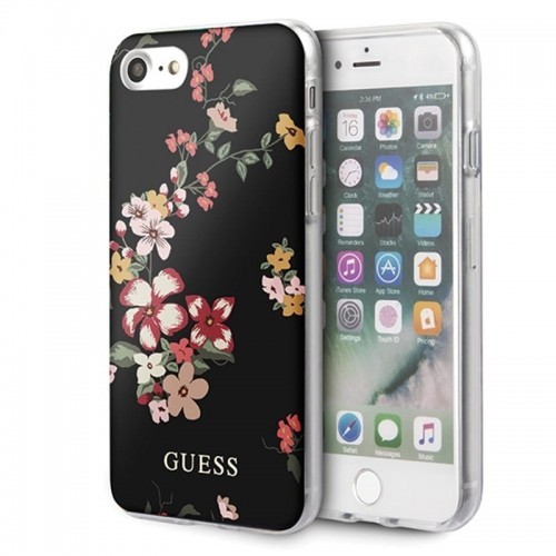 Guess Flower Shiny Collection N4 Etui iPhone SE 2020 8 7 Black 10_17809