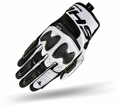 SHIMA BLAZE Men WHITE, krótkie męskie rękawice motocyklowe do jazdy na motocyklu Cross Quad lato, skórzane, białe, rozmiar L