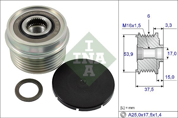 INA Alternator - sprzęgło jednokierunkowe INA 535 0223 10