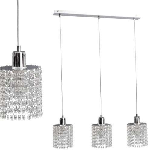 KET LAMPA wisząca KET538 metalowa OPRAWA glamour ZWIS na listwie chrom srebrny KET538