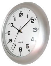 Atrix Kwarcowy zegar aluminiowy R1 Super Cichy /30cm AL30SS