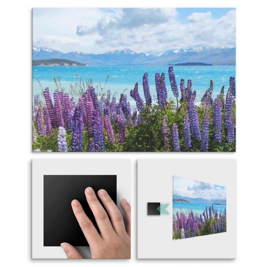 Pix4home Plakat metalowy kwiaty przy plaży L POS-L-01396