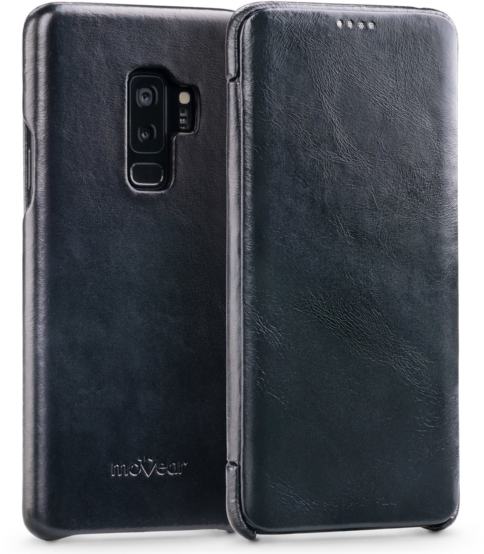 moVear MOVEAR Etui Samsung Galaxy S9+ (Plus) Prawdziwa Skóra CZARNE SGS9PS0S0BKVBK