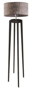 Lysne Drewniana lampa salonowa CEDROS abażur szary melanż stelaż heban 1560587