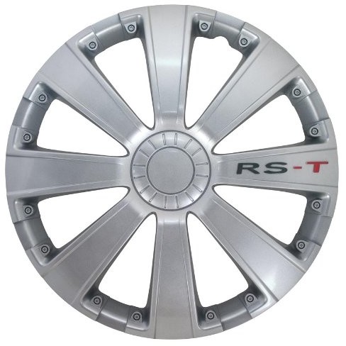 PETEX Petex RB53411 kołpak, podwójnie lakierowany kopolimer akrylonitrylo-butadieno-styrenowy (ABS), w pudełku, kolor srebrny, komplet 4 sztuk, 38 cm (15), Silver RB534115