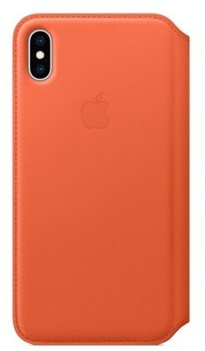 Apple Etui skórzane folio iPhone XS Max oranż (MVFU2ZM/A)