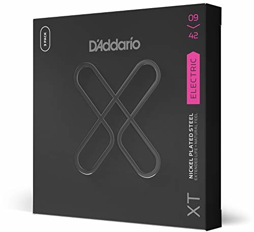 DAddario XTE0942, XT stal niklowana elektrycznie, super lekka, 09-42, 3 zestawy XTE0942-3P