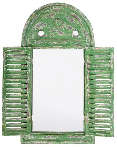 Esschert Design Esschert wd12 lustro Louvre verwittertes, zielony WD12