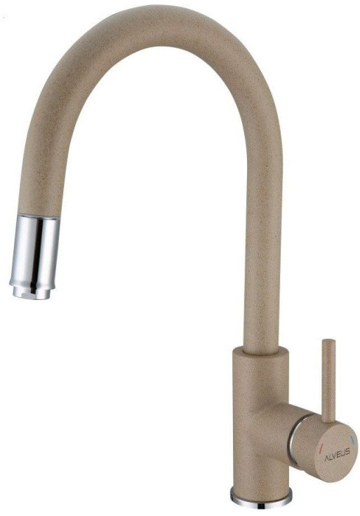 Alveus Delos-P Bateria kuchenna wysoka z wyciąganą wylewką beżowa/chrom 1129020