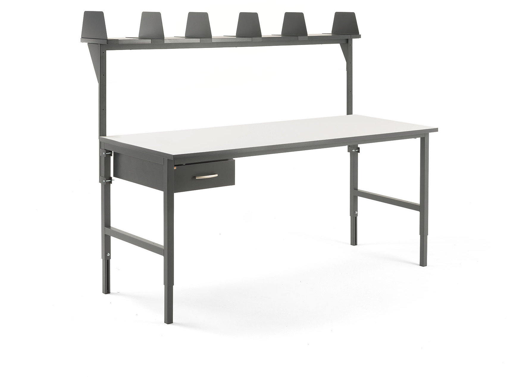 AJ Produkty Kompletny stół roboczy CARGO, 2000x750 mm, 1 szuflada +półka górna