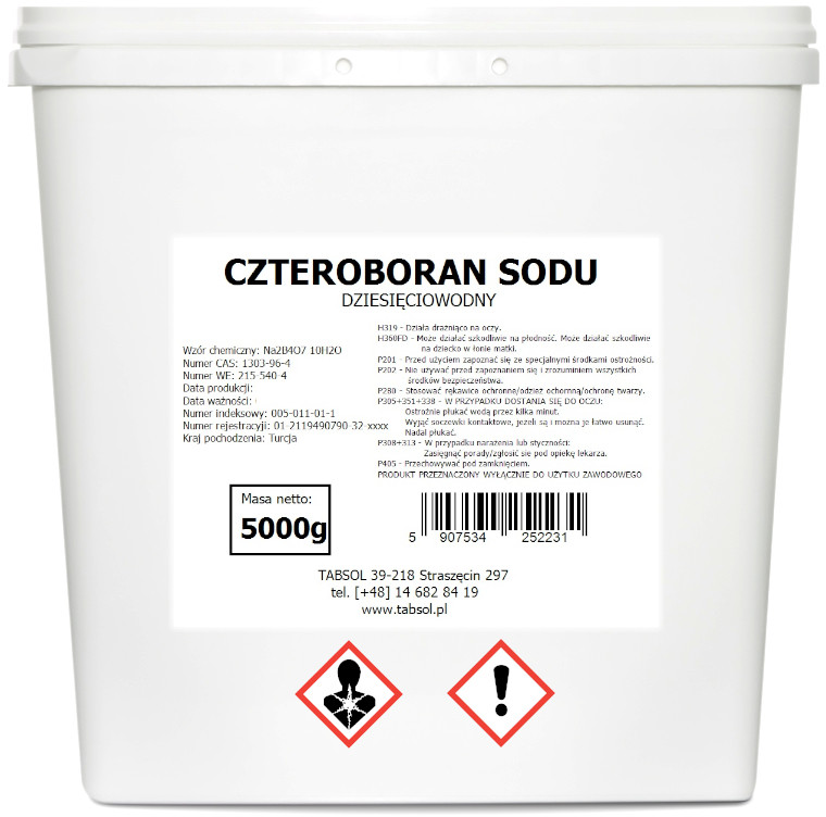 Czteroboran Sodu 10 H2O 99,9% boraks borax 5kg