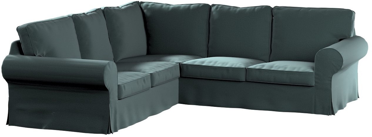 Dekoria Pokrowiec Ektorp na sofę narożną zgaszony szmaragd 240/136 x 82 x 73 cm Ingrid 640-705-36