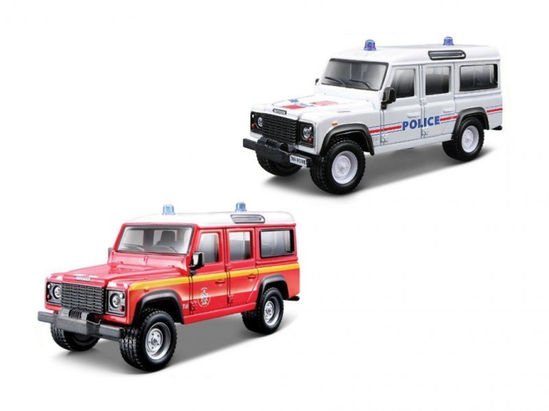 Bburago Land Rover Defender 110 Straż Policja 1:50