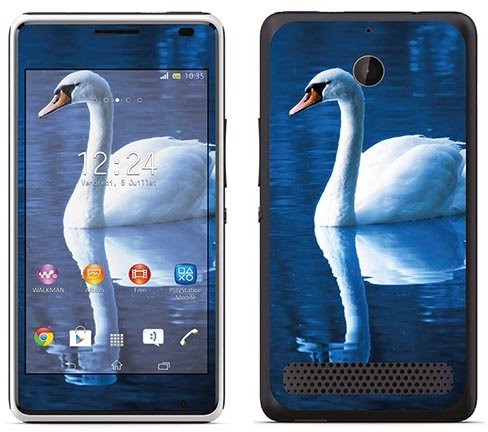 Sony Royal Sticker Royal tatuaż ścienny RS. 74192 samoprzylepny do Xperia E1 z motywem łabędzia RS.74192