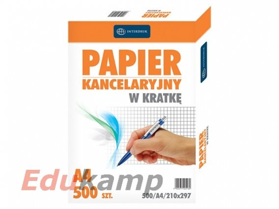 Interdruk Papier kancelaryjny INTERDRUK A4 500k. kratka AA408INT