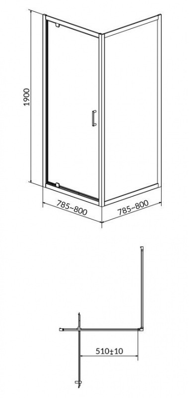 Cersanit Arteco 80x80x190 S157-009