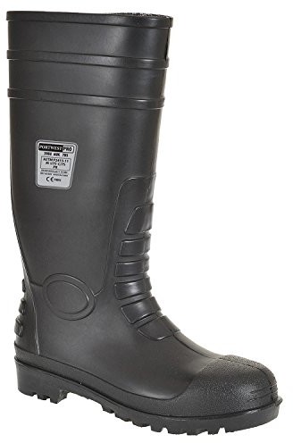 Portwest portwest steelite Total Safety Wellington S5, unisex dorosłych kalosze w miejscu pracy, 45 EU, czarny FW95BKR45