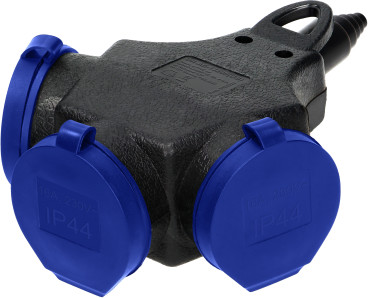 Rozgałęźnik bryzgoszczelny i odporny na uderzenia, IP44, 3x2P+Z Schuko, 16A, 230V AC OR-AE-13209(GS)