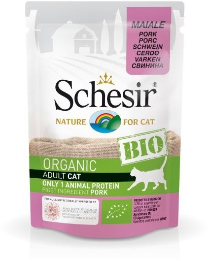 Versele-Laga Schesir Cat Bio Adult 85 g karma mokra dla kota BIO wieprzowina 85g