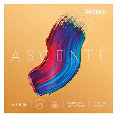 DAddario Ascenté zestaw strun skrzypcowych, skala 1/4, średnie napięcie A310 1/4M