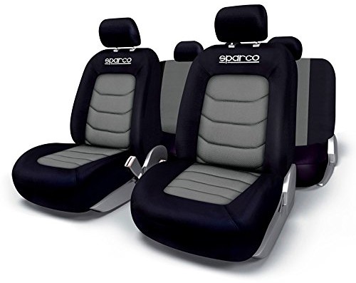 Autostyle Centralne sitbezug kompletny zestaw: wzór moro R samochód sparco, szaro-czarnym (kompatybilny z poduszką powietrzną/RV z tyłu/padding spc1019rs) SP 90066