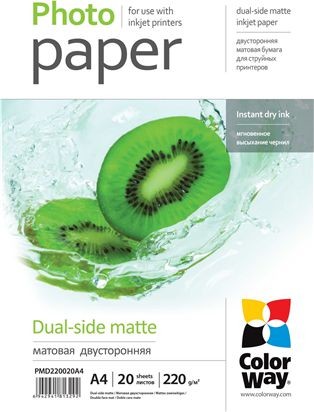 ColorWay Matte Dual-Side Photo Paper A4 220 g/m2 20 sheets PMD220020A4
