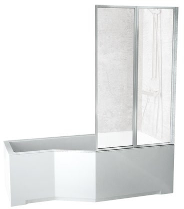 Besco PMD Integra Kabino-wanna asymetryczna 150x75 cm akrylowa prawa z parawanem 2-częściowym biała WAI-150-PP2 odbiór osobisty Kraków Warszawa 29-Innych-Miast WAI150PP2