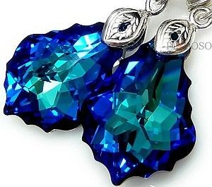 Swarovski NOWE! kolczyki BAROQUE BLUE SREBRO