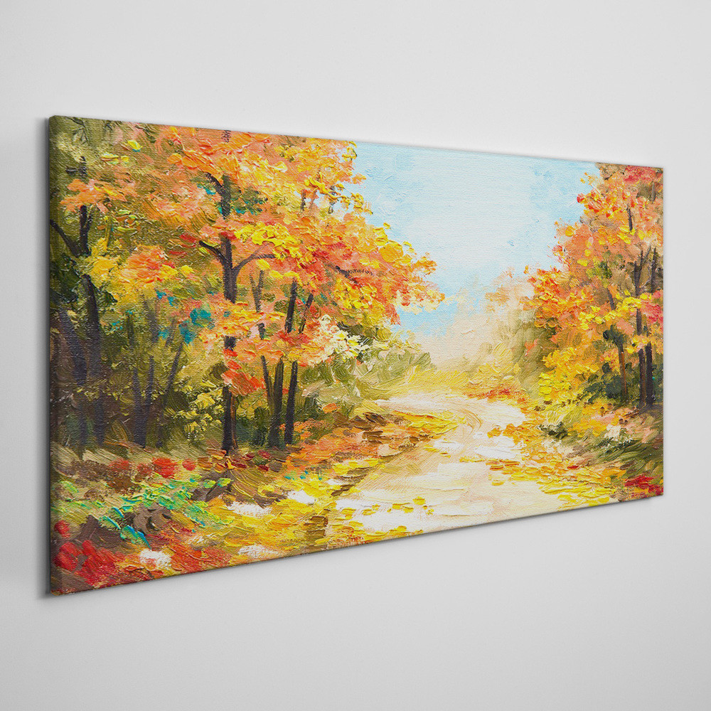 PL Coloray Obraz na Płótnie las Ścieżka Jesień 100x50cm