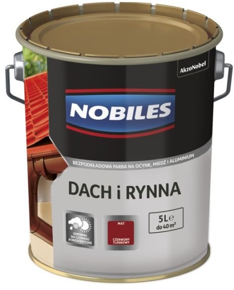 Nobiles Emalia Dach i Rynna czerwony tlenkowy 5 l