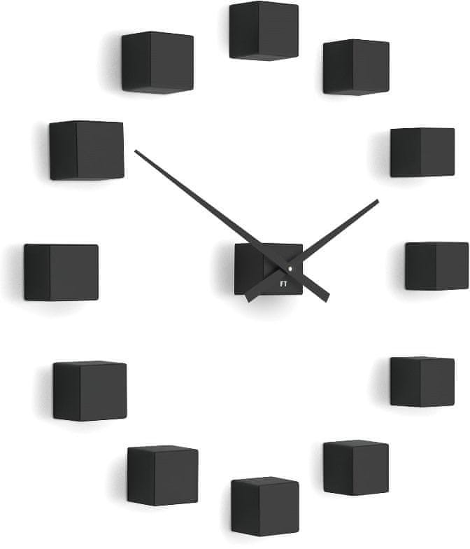 Future Time Designerski zegar naścienny FT3000BK Cubic black