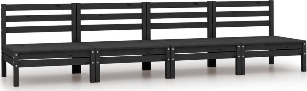 vidaXL Ogrodowe siedziska środkowe 4 szt. czarne drewno sosnowe 806596