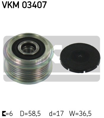 SKF Alternator - sprzęgło jednokierunkowe VKM 03407