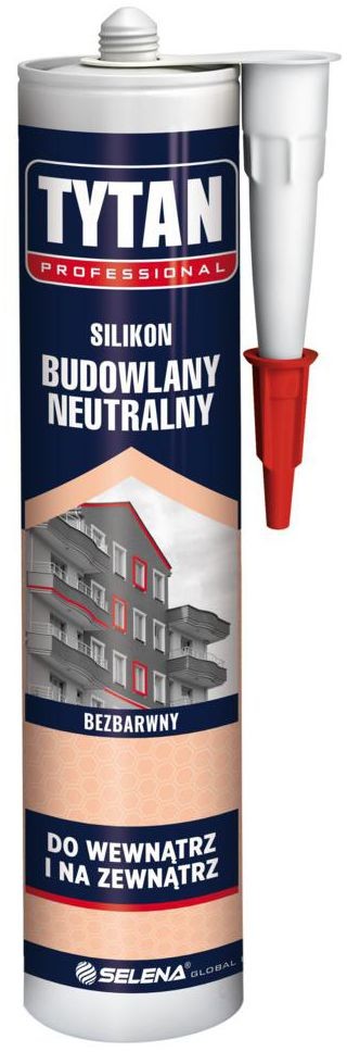 Tytan Silikon BUDOWLANY NEUTRALNY 280 ml Bezbarwny Do wewnątrz i na zewnątrz