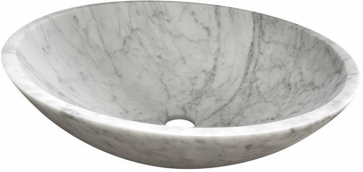 Sapho BLOK umywalka kamienna 42x14 cm biała carrara 2401-42