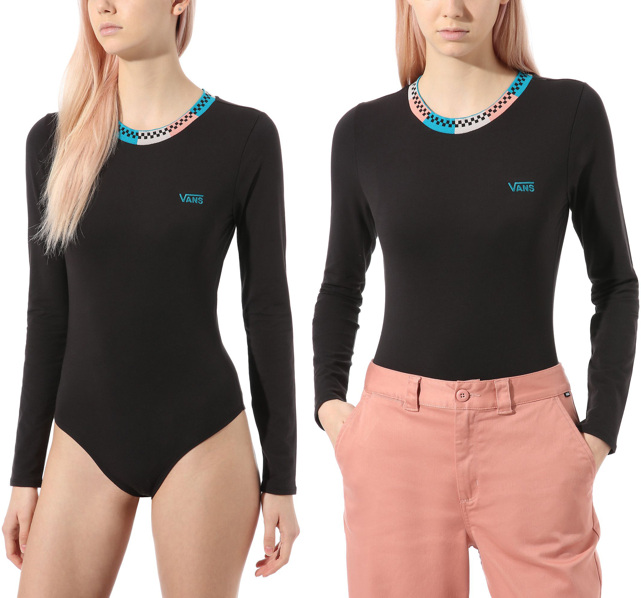 Vans body damskie TRI CHECK LS BODY Black