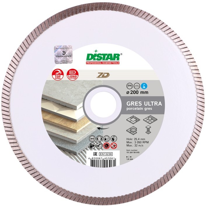 Ultra Di-Star TARCZA DIAMENTOWA 200x1,6/1,2x10x25,4 Gres 11120159015