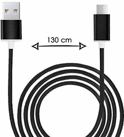 Unbekannt Kabel micro USB do Alcatel 1 x 2019 kabel USB, pleciony, nylon 1, 3 m, czarny Cable.Renf -NOIR.005