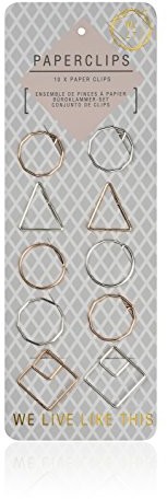 NPW NPW NPW51087 nowe metalowe spinacze biurowe - opakowanie z 10 spinaczami biurowymi, We Live Like This NPW51087