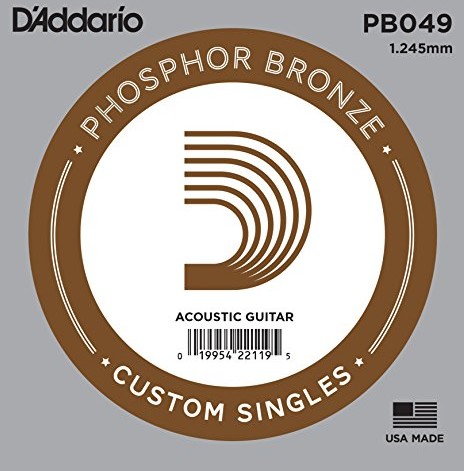 D'Addario pb049 fosforu z brązu pojedyncze struny do gitary 0,12 cm (0,049 cala) PB049