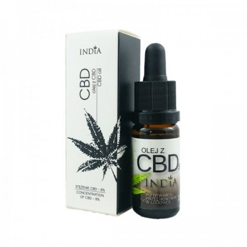 India INDIA Olej olejek konopny z CBD ekstrakt 5% (10ml )