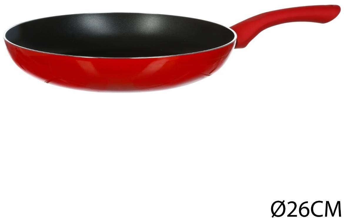 Secret de Gourmet Patelnia emaliowana aluminiowa kolor czerwony 26 cm B01EJW0ZHM