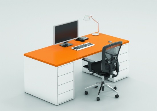 B2B Partner Zestaw BLOCK B03, biały/pomarańczowy 611447