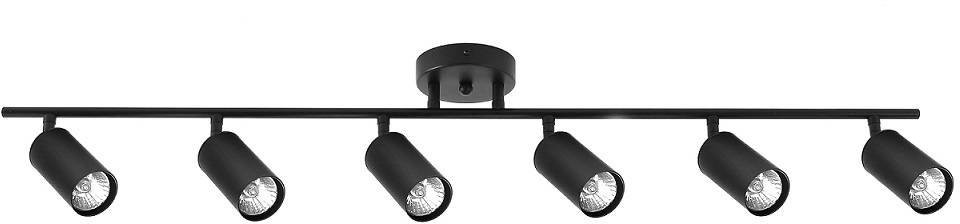 Decorativi Listwa sufitowa z ruchomym reflektorem szyna 6xGU10 czarna 376 Decorativi 376