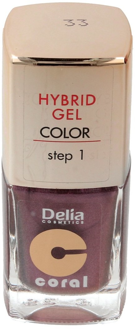 Delia Cosmetics Cosmetics, Coral Hybrid Gel, emalia do paznokci 33, 11 ml