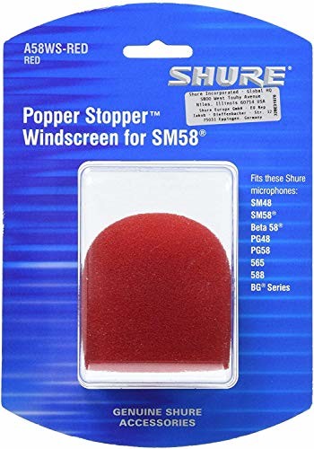 Shure A58WS-czerwona pianka przednia do wszystkich mikrofonów typu Ball A58WS-RED