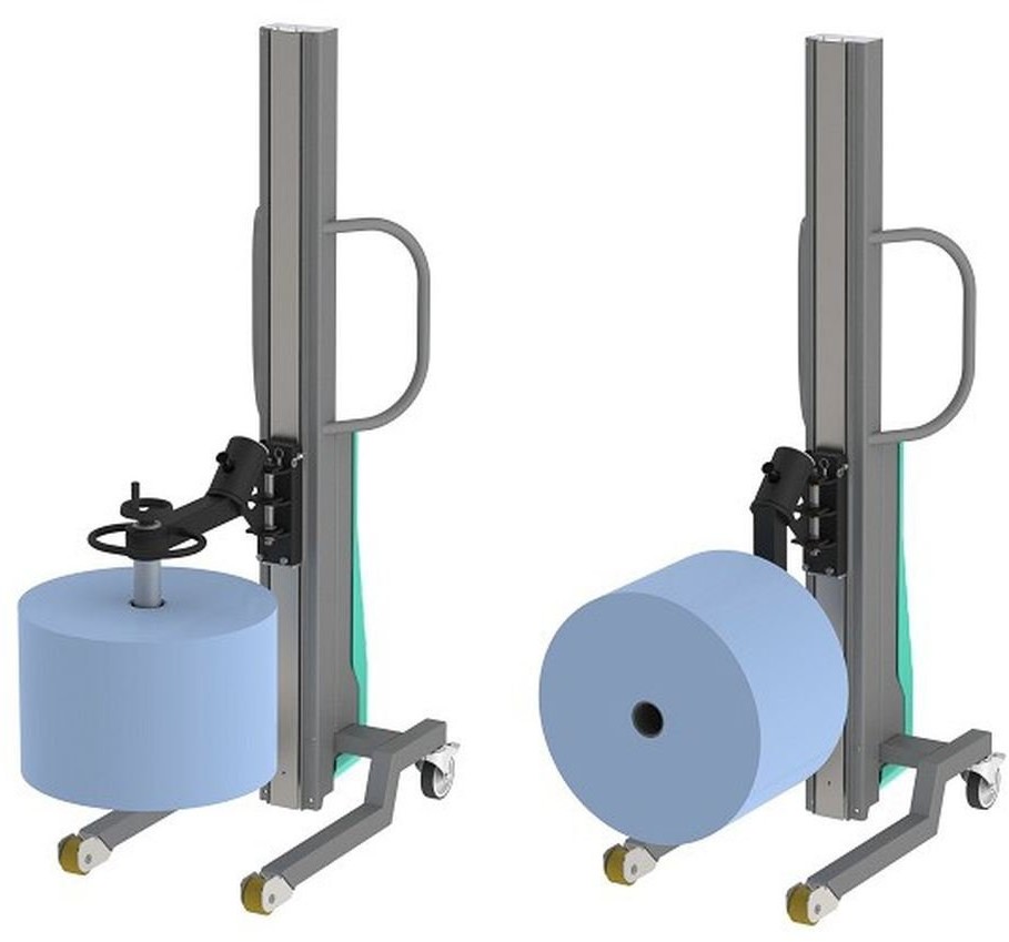 242 Wózek manipulacyjny elektryczny do przenoszenia rolek udźwig 80 kg wysokość podnoszenia 1750 mm) 24276850 76850-uniw
