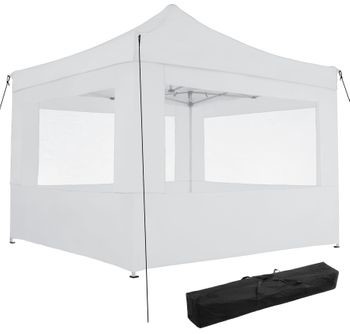 TecTake Składany pawilon Olivia 3x3 m z 4 bokami biały 403153