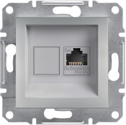 Schneider Asfora gniazdo komputerowe podtynkowe pojedyncze kategoria 5e UTP aluminium EPH4300161