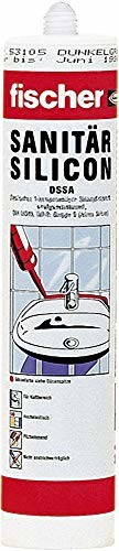 FISCHER DSSA SW wysokiej jakości silikon sanitarny do fug narożnych, ruchu i połączeń w obszarze sanitarnym i kuchennym, trwale elastyczny, czarny, 310 ml 1 sztuka nr art. 53120